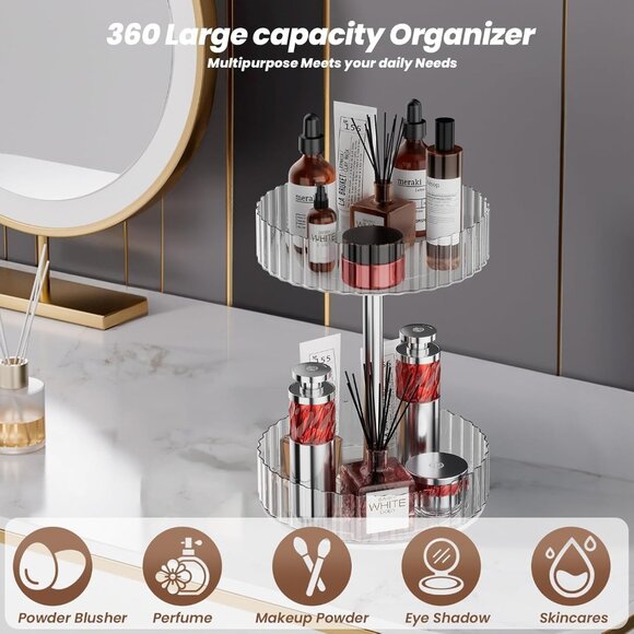 Women's Rotating Makeup Organizer Rack-360°Rotating Vanity Organizer - Picture 8 of 8
